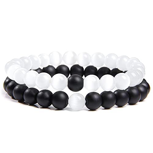 Amaal Bracelet for Women Men Fashion White Black Beads 2 Couple Bracelets Accessories Jewellery Birthday Gift For and Anniversary Wife Husband Stone Couple Combo Matching Best Friend black A361 (B0CHQKG8L1) Amazon Price History, Amazon Price Tracker