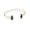 Kendra Scott Elton Cuff Bracelet for Women, Fashion Jewelry, 14k Gold-Plated, Black Opaque Glass