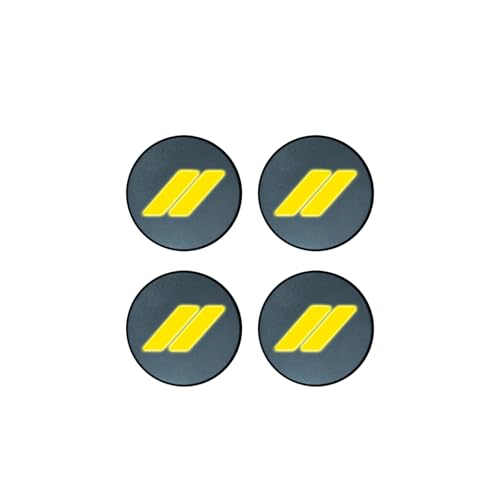Image of IPG Compatible for Dodge Charger Challenger Durango Wheel Center Cap Decal Sticker Wrap Kit Personalize Your Vehicle (Inner Logo, Reflective - Yellow)