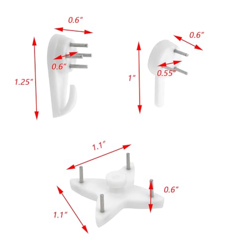 Image of Dnyta 100pcs Invisible Nail Wall Hooks No Trace Picture Hangers Painting Frame Hangers Photo Frame Hanging Hooks for Hanging Photo Frame,Decoration,Artwork Picture(3 Types)