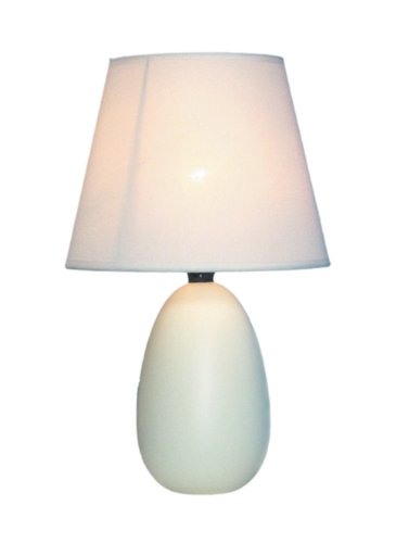 Simple Designs LT2009-OFF Mini Egg Oval Ceramic Table Lamp, Off-White
