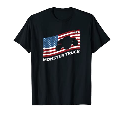 Bandera de Estados Unidos Monster Truck Regalo Monster Truck Camiseta