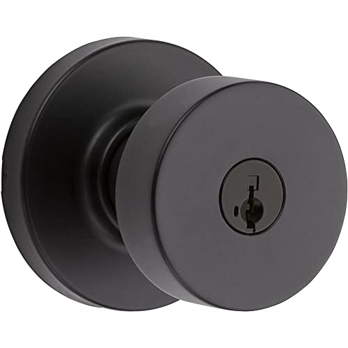Kwikset 97402-895 Pismo Door Knob, Matte Black, Round Rose, 1 Pack - Image 2