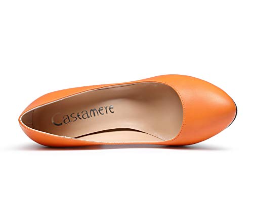 Castamere Women's High Heels Round Toe Slip-On Pumps Block Heel 8CM3