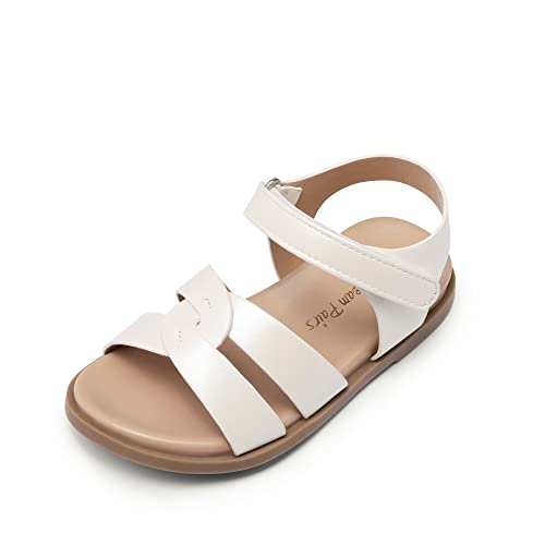 Image of DREAM PAIRS Girls Sandals Open Toe Princess Flat Sandals Strappy Summer Shoes Toddler /Little Kid