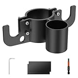 Trailer Towing Chain Holder & 7-Way Plug Organizer, Aluminum Alloy Heavy Duty Jack Accessory, Universal Fit for 2"and 2-1/4"RV Camper Tongue Jacks, Keeps Chains/Plug Dry & Tidy with Mounting Kit