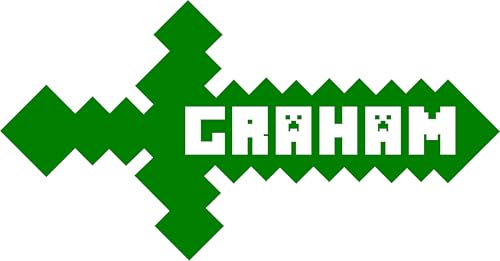 Personalized Custom Video Gamer Sword Name Wall Decal Sticker Customized Sign Monogram Stencil Choose Size Color