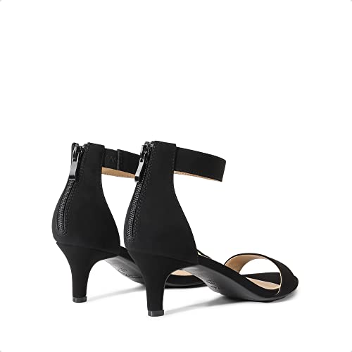 Dream Pairs Women'S Fiona Black Nubuck Fashion Stilettos Open Toe Pump Heeled Sandals Size 8.5 B(M) Us thumb #2