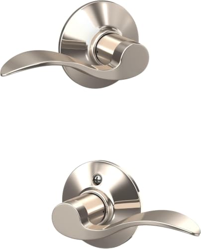 Image of SCHLAGE Accent Lever Hall and Closet Lock in Polished Nickel - F10 Acc 618 (Pack of 8)