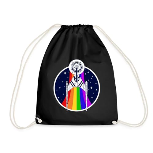 Spreadshirt Star Trek Discovery Gay Pride Regenbogen Emblem Turnbeutel, One size, Schwarz