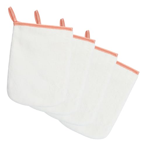 PHOGARY Microfiber Face Cloths for Washing Face, Soft Absorbent Wash Mitts, Coral Fleece Facial Body Wash Cloths, Adult European Bath Mitt, Machine Washable, 4Pack, 23x16cm, Grey