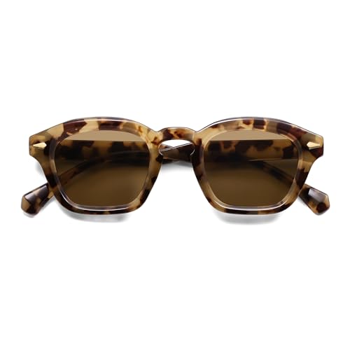 Image of Appassal Small Retro Square Sunglasses for Women Mens Rectangle Sunnies AP3680