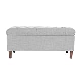 HomePop Large Button Tufted Storage Ottoman