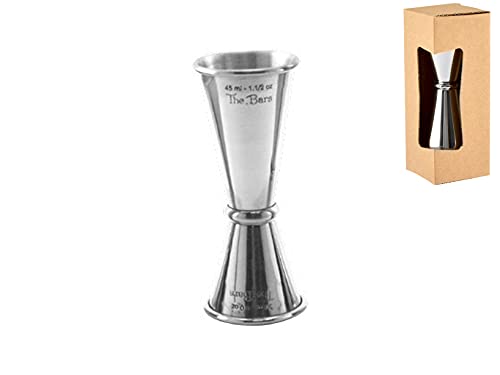 The Bars Misurino Jigger Per Cocktail, Acciaio Inox, 15/45 Ml, Made In Italy, Grigio