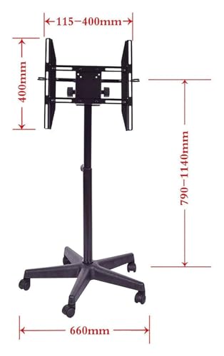 Soporte móvil para TV con ruedas y ajuste de altura miniatura 6