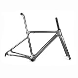 ✔ Rüstung: UD ZGYQGOO Vollcarbon rennrad Rahmen Carbon rennrad Rahmen super leicht EIN stuuml;ck Form bb86 zyklus rahmenset (grau),56cm