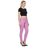 HUBIBUBI Women’s Girls High-Waisted New Skinny Jeggings - Stretch Casual Plain Black Denim Pants with Pockets, Ladies Slim Fit Leggings Jeans Size 8-22 (UK, Numeric, 16, Regular, Regular, Fuchsia)