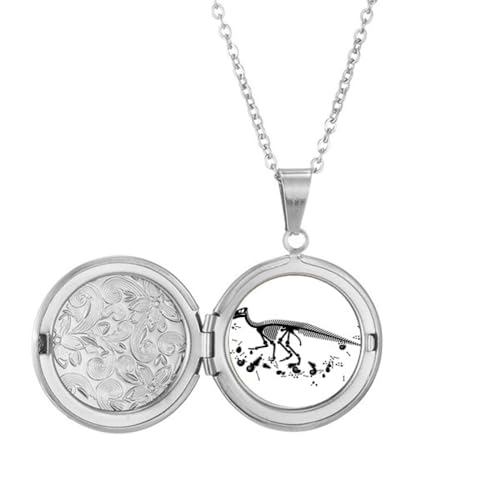Collier médaillon noir dinosaure photo : le cadeau d'anniversaire idéal pour enfant