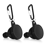 2Pack Portable Protein Powder Travel Container to Go, Protein Powder Funnel with Carabiner & Reinforced Caps, Water Bottle Container for Powders Mixes, PreWorkout/Supplement Funnels (50ml_Black)