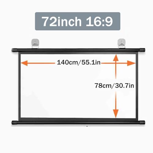 Pantalla para proyector manual de 72 pulg. 16:9 miniatura 7
