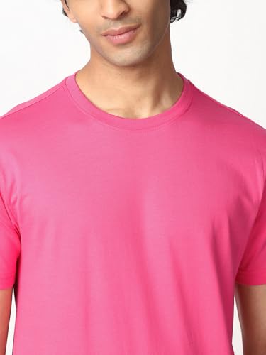Image of Bewakoof Men's 100% Cotton Solid Regular Fit Half Sleeve Round Neck T-Shirt | Tshirt for Men Cotton| Casual Wear | Street Wear