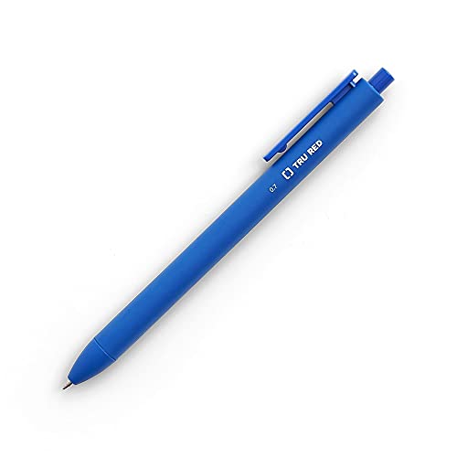 Image of TRU RED Retractable Gel Pens, Medium Point 0.7mm, Blue Ink, 5 Pack - Quick‑Dry Pens for Smooth, Smear‑Free Writing