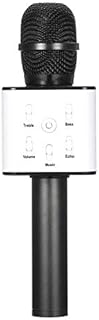 Q7 Wire-less Microphone Speaker Handheld Karaoke Mic Portable Music Player Singing Recorder KTV Microphones (Color : Black)