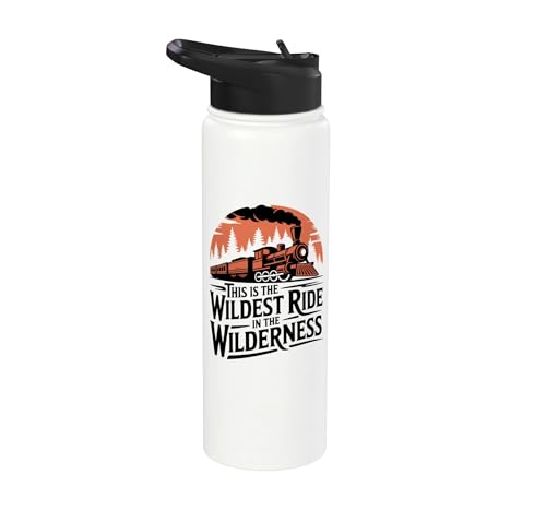 Western Theme Park Inspired Wilderness Ride Cowboy Vintage Stainless Steel Insulated Water Bottle