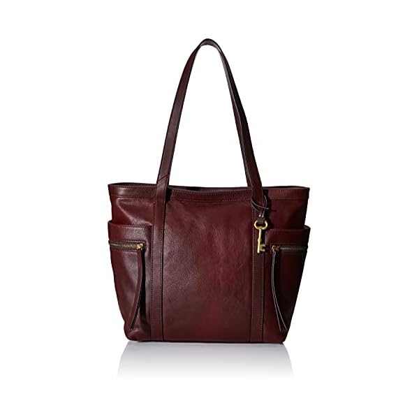 Fossil-Womens-Carmen-Leather-Tote-Purse-Handbag Fossil Women's Tote, Claret Red, 15 L x 6.13 W 13 H US