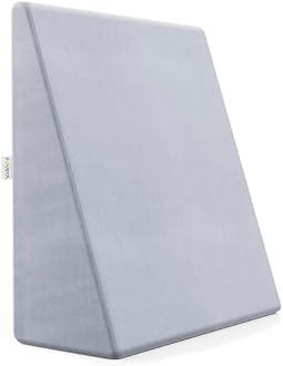 FOVERA Memory Foam Wedge Pillow | 2 Years Warranty | Wedge Cushion for Back Support, Acid Reflux, Snoring, GERD, Leg Elevation, Pregnancy (Velvet Grey, Medium 7" Height)
