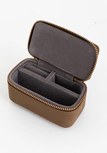 Travel Jewellery Organiser with Compartments Zipper Portable Storage Box Case With Dividers Containers for Rings, Earrings, Necklace (Mini) 132