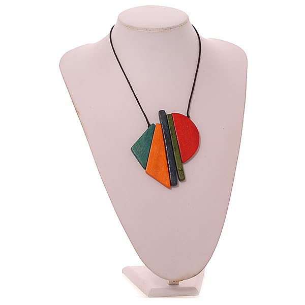 Collier en bois multicolore écoresponsable Avalaya chic et réglable - 2