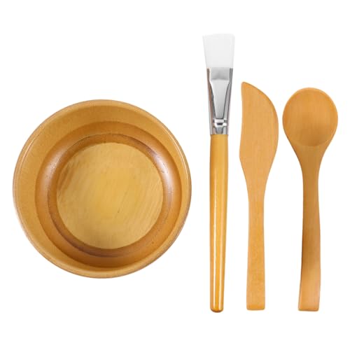 FOMIYES Facial Mask Mixing Bowl Set 4pcs Bowl Spoon Brush Spatula Esthetician Skincare Tools for Diy Masks