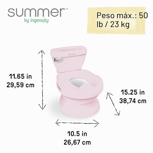 Miniatura 7 de Summer By Ingenuity, Orinal My Size Pro De La Coleccin Rosa , Inodoro Infantil Con Sonido De Cisterna, Para Nios A Partir De 18 Meses O Hasta 22,7 Kilos