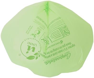 UNNI ASTM D6400 100% Compostable Trash Bags, 3 Gallon, 11.35 Liter, 100 Count, Extra Thick 0.71 Mils, US BPI and Europe OK Compost Home Certified