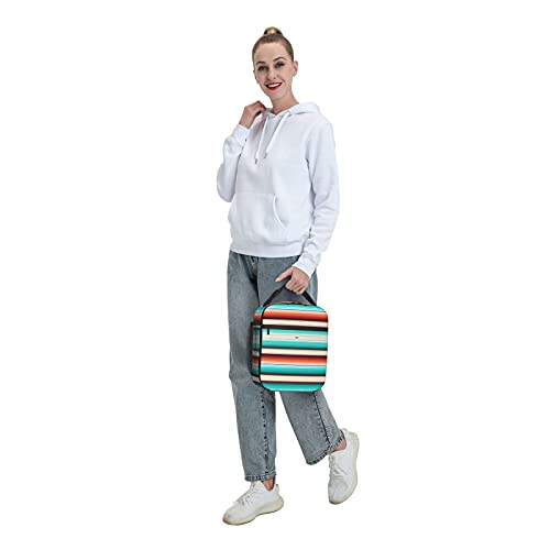 Mexican Turquoise Stripes Lunch Box Insulated Soft Bag Reusable Cooler Bag For Women Men Work Picnic Hiking #TOP7