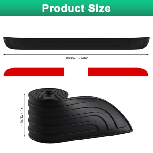 Image of STHIRA Car Rear Bumper Protector 35.43x2.75 inch Peel-and-Stick Guard Strip