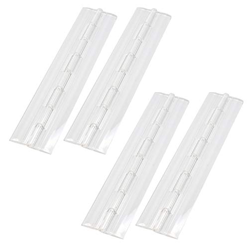T Tulead Clear Hinges Acrylic Hinges Cabinet Door Hinges 200x43mm,4PCS