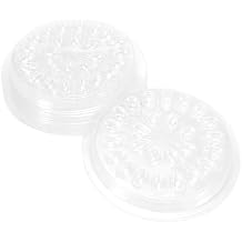 100pcs Eyelash Extension Glue Holder Plastic False Eyelashes Glue Adhesive Trays Colored Circular Glue Pallet Pads Beauty Tools Transparent
