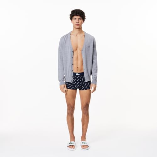 Lacoste Men's 100% Cotton Lacoste Diagonal Print Trunks, 3-Pack2