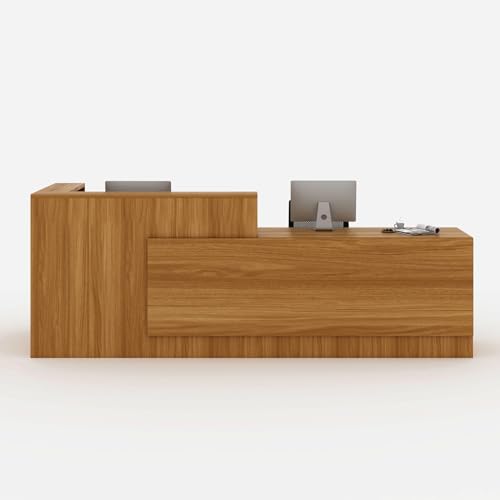 L-Shaped Reception Desk with Counter and Lockable Drawers and Storage,Modern Front Desk Reception Counter for Checkout, Lobby, Beauty Salon (Cloud White_B, Right_78*24 * 41IN) RIGHT_78*24*41