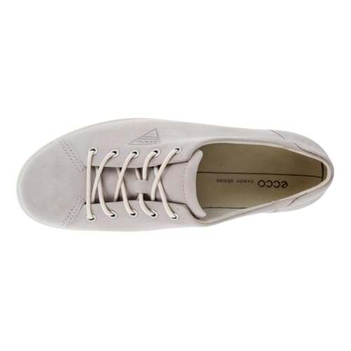 Image of ECCO Womens Soft 2.0 206503 Nubuck Grey Rose Trainers 8-8.5 US