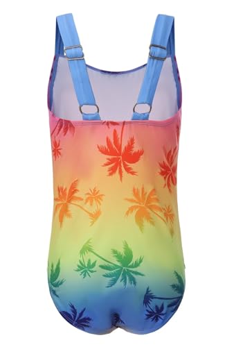 Image of Girls One Piece Swimsuits Tie Dye Bathing Suit Hawaiian Summer Swimwear for Girls 3-16 Years