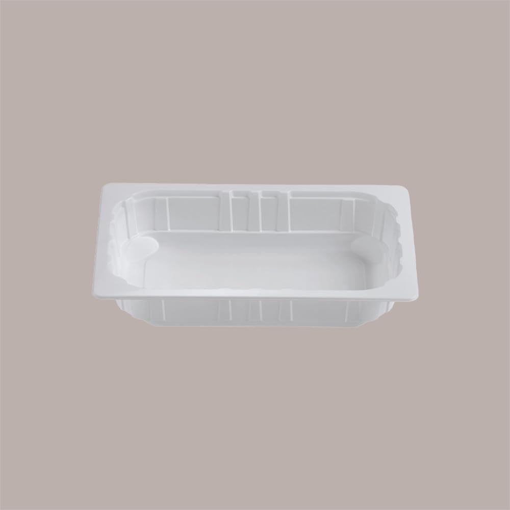 Lucgel Vaschette 1/4 Gastronorm in Polipropilene Termosaldanti Bianche 26x16H5 cm - 80 pezzi -