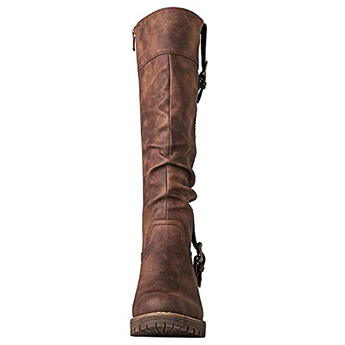 Image of GLOBALWIN Women's Chunky Low Heels Boots Knee High Boots For Women