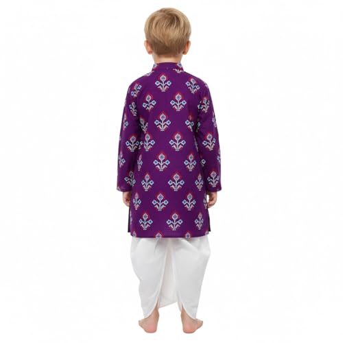 Image of Chandrakala Kids Kurta Dhoti Set for Boys Indian Printed Ethnic Wear(KK122-P)