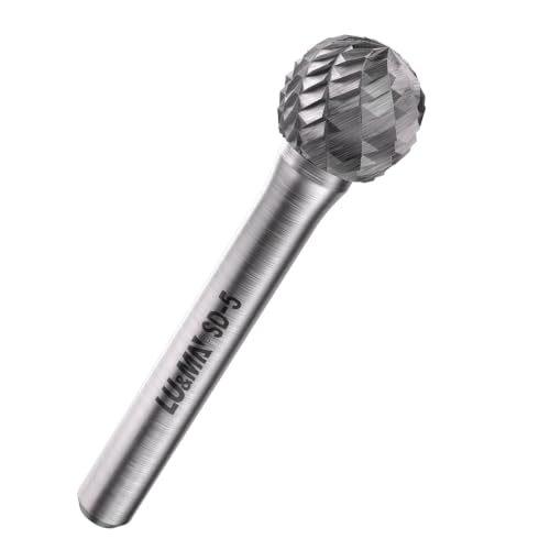 Image of LU&MN SD-5 Tungsten Carbide Burr, 1 /2 inch Head 1 /4 inch Shank, 1 Pcs | Industrial-Grade, Double Cut Rotary Burr, Deburring, Chamfering, Engraving, Polishing, Metal & Wood