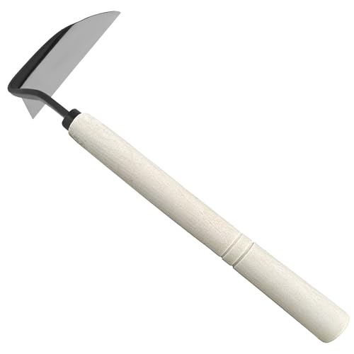 Omnikryp Azada Triangular, Triángulo de Azada de Jardín de 34 cm, Azada con Mango, para Jardinería con Mango De Madera para Un Agarre Cómodo Y Un Cultivo Fácil