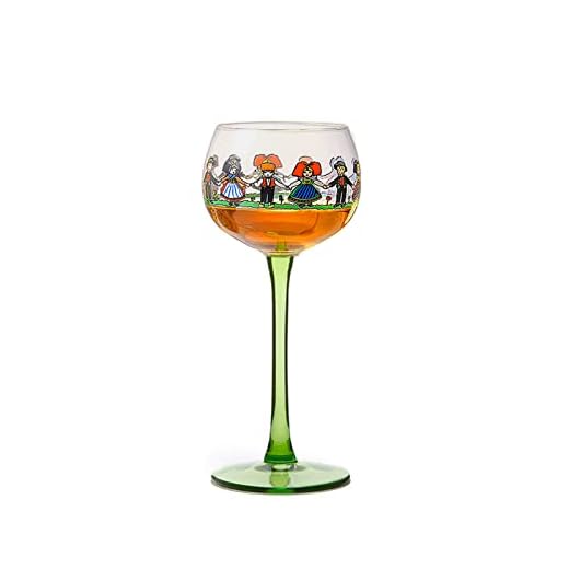 Copas de Vino, Taxually Copa de Vino Blanco 280 ML, Wine Glass Elegante y Duradera, Copas de Vino Tinto de Cristal para Bodas, Aniversario (Verde 2)