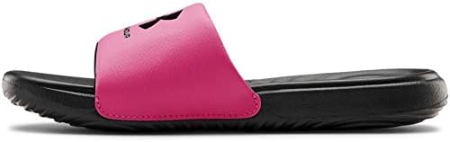 Under Armour Girls Ansa Fix Slide Sandal, Black (002)/Pink Surge, 2 Little Kid